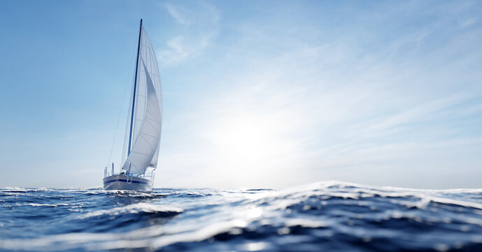 Wall Mural -  - Sailing yacht on the ocean