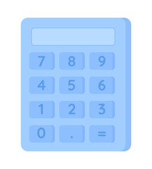 Poster - Calculator semi flat color vector object. Arithmetic operations performance. Using device for mathematical calculations isolated modern cartoon style illustration for graphic design and animation