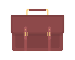 Fototapete - Business bag semi flat color vector object. Leather office briefcase. Carrying important documents and daily essentials isolated modern cartoon style illustration for graphic design and animation