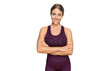 © Krakenimages.com - Beautiful blonde woman wearing sportswear happy face smiling with crossed arms looking at the camera. positive person.