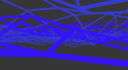 Poster - Abstract image from blue lines on a gray background. Desktop wallpaper. Rendering an image.