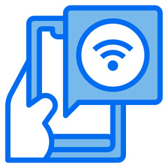 wifi blue line icon