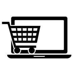 Aufkleber - Simple black shop, online store vector icon isolated on white background