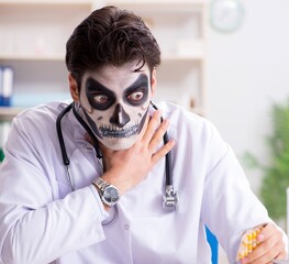 Poster - Scary monster doctor working in lab