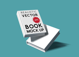 Poster - A set of two blank realistic hardcover book mock ups. E-Book marketing template vector illustration.