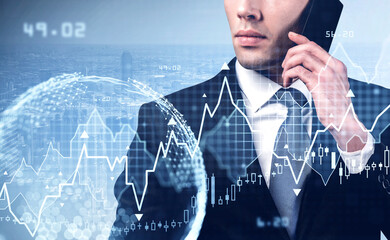 Poster - Handsome businessman in formal suit with tie or stock trader ana
