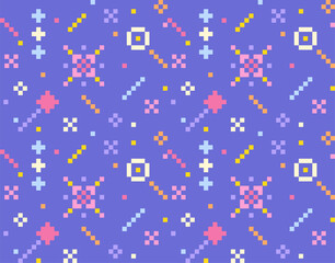 Wall Mural - abstract pattern made of small square pixels. starry night sky concept.