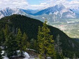 Fototapeta Góry - Stunning views of Banff National Park from Sulfur mountain ridge