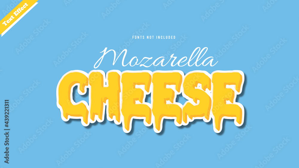 mozzarella cheese text effect design vector. editable 3d text Stock ...
