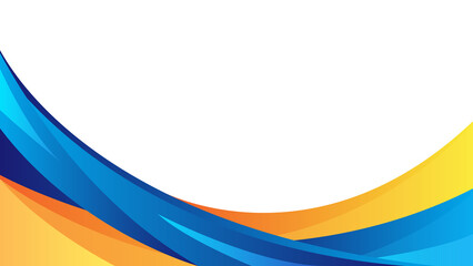 Wall Mural - abstract background with orange and blue wavy shapes. vector illustration