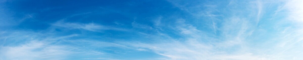 Canvas Print - Panorama sky with cloud on a sunny day. Beautiful cirrus cloud.