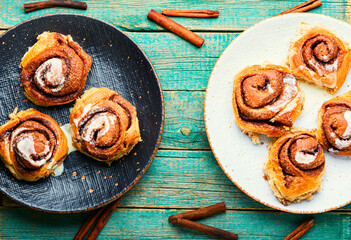 Canvas Print - Cinnabons,bun with cinnamon