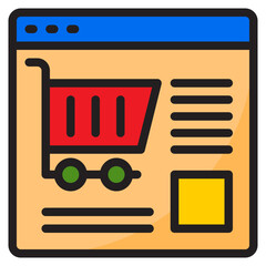 shopping online color line style icon