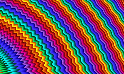 Wall Mural - Bright rainbow wavy abstract background. Artwork for creative design and art.