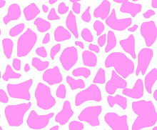 Seamless Abstract Pattern Of Pink Spots. Pink Geometric Endless Texture On The White Background. Vector Illustration