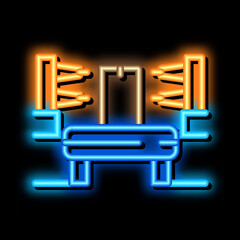 Poster - automation manufacturing neon light sign vector. Glowing bright icon automation manufacturing sign. transparent symbol illustration