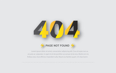 Wall Mural - page not found 404. 404 error page with origami paper art and craft concept. link to empty non exist