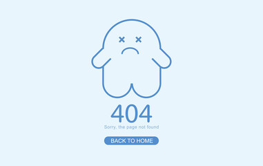 Wall Mural - modern minimal of 404 error page for website, 404 error the page not found with dead ghost. concept 