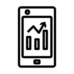 Wall Mural - Smartphone With Analytics Diagram Icon