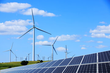 Solar photovoltaic panels and wind turbines