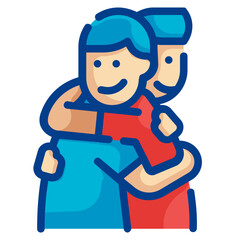 Wall Mural - hug fill outline icon