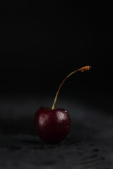 Wall Mural - healthy eating - cherry isolated on black background