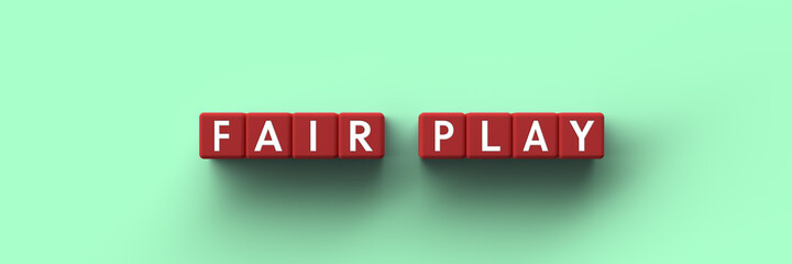 Wall Mural - 3d cubes with the words fair play