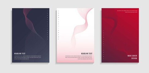 Set Minimal Elegant Dynamic Wavy Lines Cover Template . Good For Cover, Flyer, Banner Or Wallpaper.