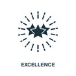 Excellence icon. Simple creative element. Filled monochrome Excellence icon for templates, infographics and banners