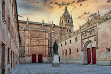 View Of The Main Facade Of The University Of Salamanca In Spain, Where Is The Frog On The Facade