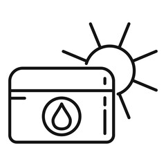 Poster - Sunscreen icon, outline style