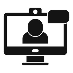 Poster - hd online meeting icon, simple style