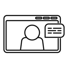 Poster - chat online meeting icon, outline style