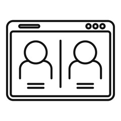 Poster - chat online meeting icon, outline style