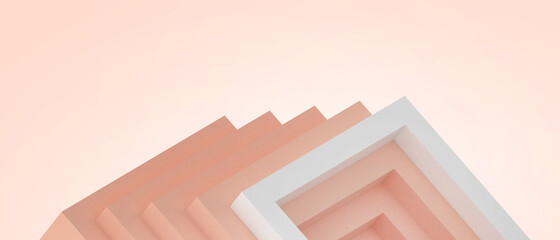 Aufkleber - Creative idea futuristic Geometric shapes and Business concepts Design on orange. website background, banner, poster, Card, Copy Space - 3d Rendering