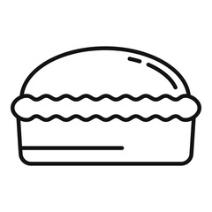 Sticker - Homemade bread icon, outline style