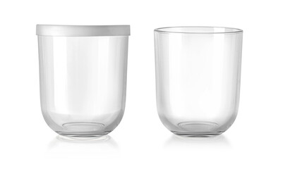 Wall Mural - glass jars isolated on white with clipping path
