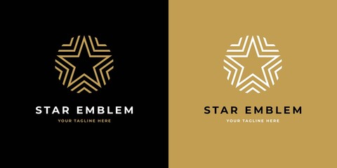 linear star logo in a shape of circle.