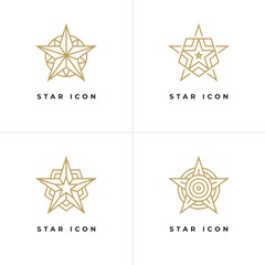 Wall Mural - four star shape icons, logo templates. success and award symbol, winner emblem.