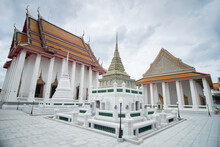 Wat Kalayanamit Woramahawiharn Temple . Ancient Architecture Landmark And Travel Destination At Bangkok ,Thailand