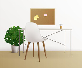 Poster - Office Interior Realistic Composition