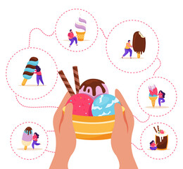 Sticker - Flat Ice Cream Background