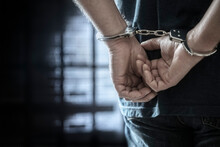 Criminal Wearing Handcuffs In Prison