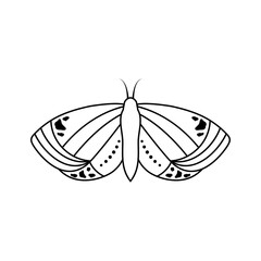 Sticker - Butterfly icon in line art style