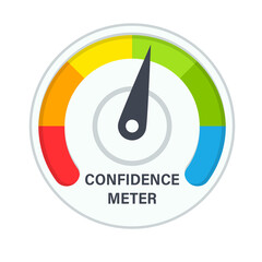 Wall Mural - confidence meter icon. clipart image isolated on white background