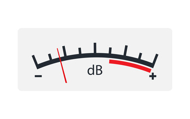 Wall Mural - decibel meter scale icon. clipart image isolated on white background