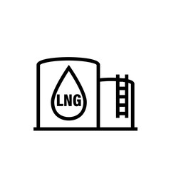 Wall Mural - LNG terminal line icon. Clipart image isolated on white background