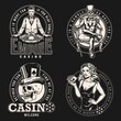 © DGIM studio - Vintage monochrome casino emblems
