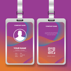 Wall Mural - colorful identity card with abstract shape. professional corporate id card template with mockup