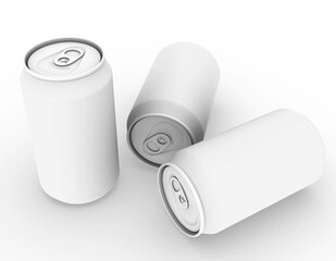 Poster - template empty can mockup white background